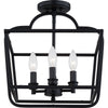 Hampton Retreat 4 Light Semi-Flush Mount in Matte Black | Alternate View