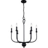 Hampton Retreat 6-Light Chandelier in Matte Black | Alternate View