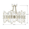 Modern Crystal Ceiling Mount - 4-Light Luxury | Item Dimensions