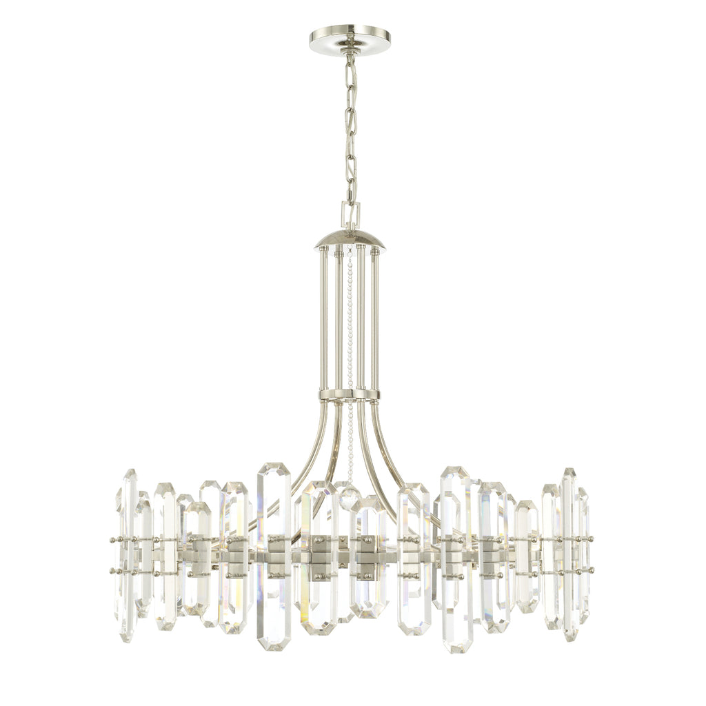 West Hollywood 12-Light Modern Chandelier with Polished Nickel