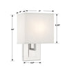 BRE-A3632-VG Brent 1 Light Contemporary Sconce Dimensions Image