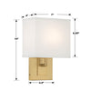 BRE-A3632-VG Brent 1 Light Contemporary Sconce Dimensions Image