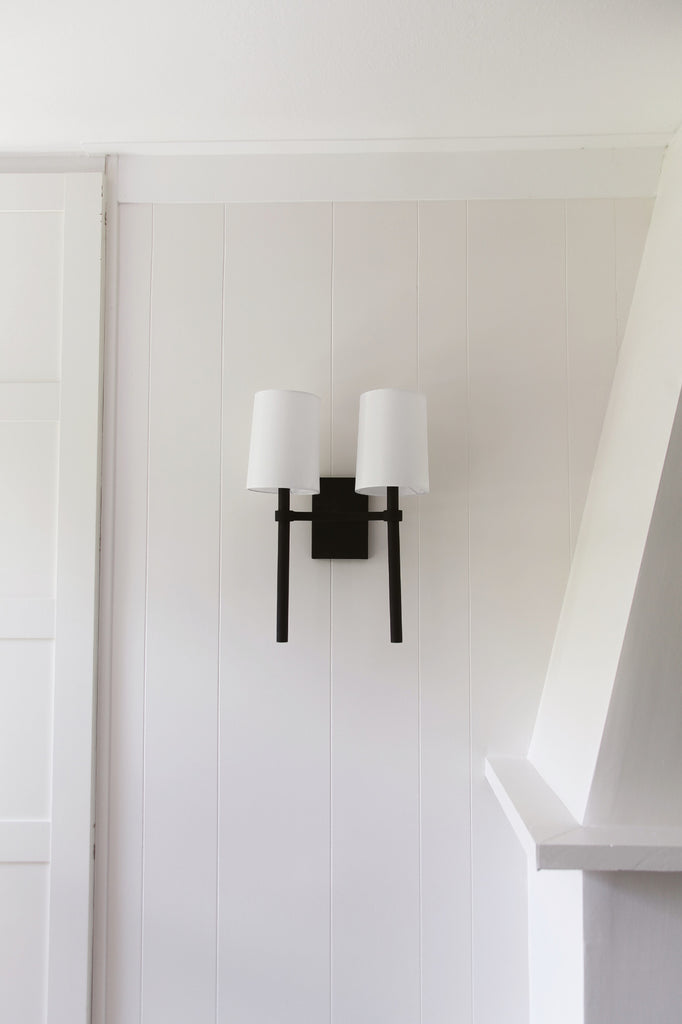 Black Forged Bryant Park 2 Light Modern/Contemporary Wall Mount | Lifestyle View