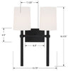 Black Forged Bryant Park 2 Light Modern/Contemporary Wall Mount | Item Dimensions