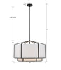 San Fernando Retreat 6 Light Chandelier - Modern Contemporary Lighting | Item Dimensions