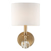 Chic Wall Mount Light | Aged Brass, Black, Polished Nickel - White Silk Shade