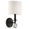 Chic Wall Mount Light | Aged Brass, Black, Polished Nickel - White Silk Shade | Alternate View