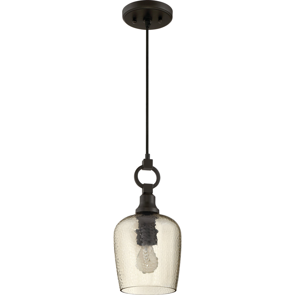 SoHo Chic Amber Glass Transitional Mini Pendant - Decor Lighting | Alternate View