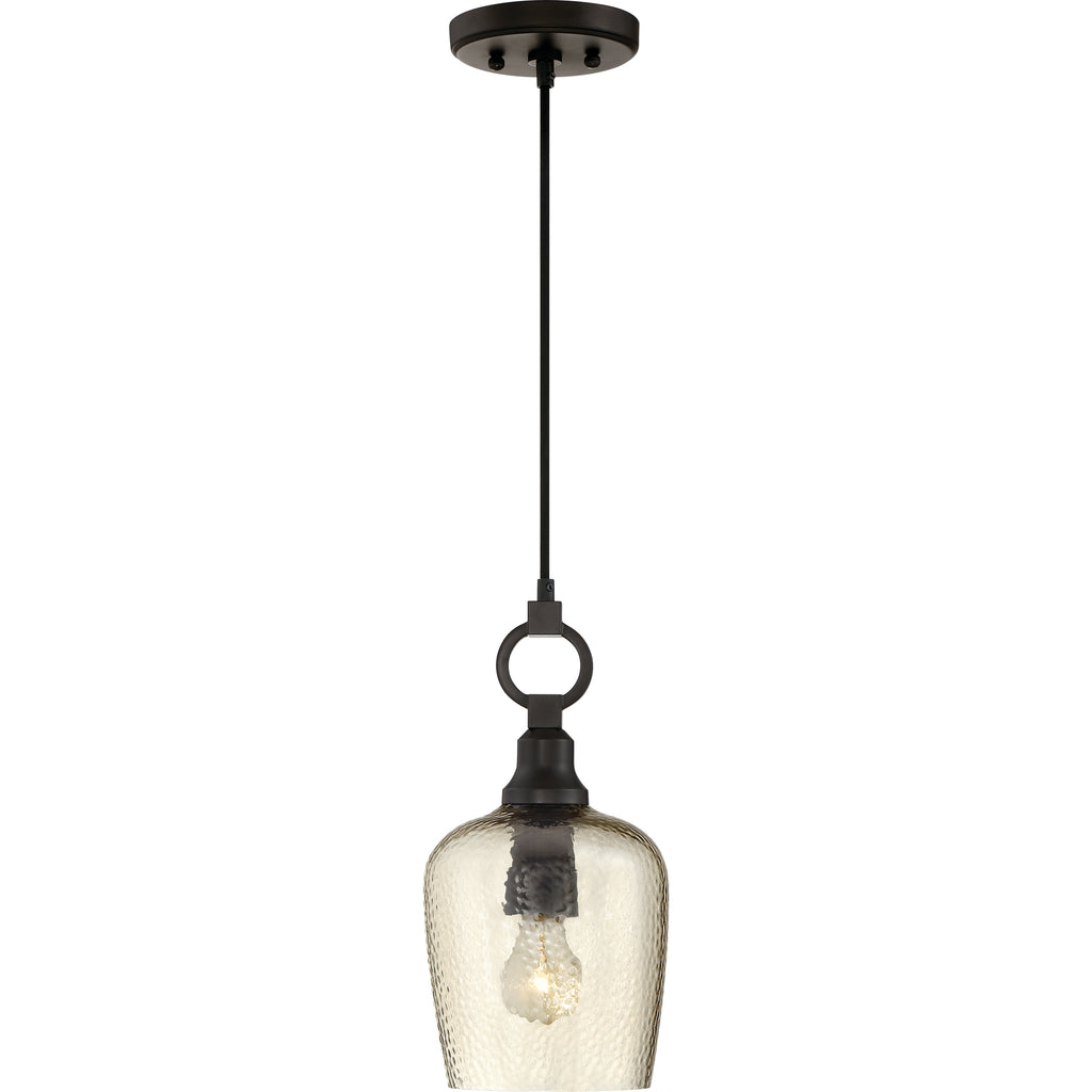 SoHo Chic Amber Glass Transitional Mini Pendant - Decor Lighting | Alternate View
