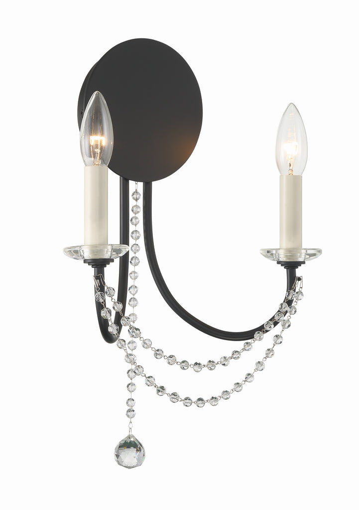Hollywood Hills Crystal Chandelier in Aged Brass and Matte Black | Alternate View