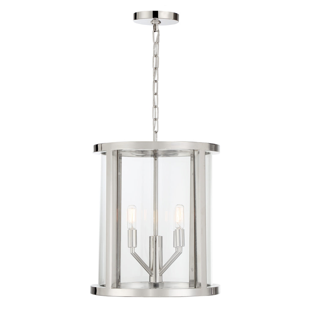 Bryant Park Modern Lantern - Polished Nickel Finish | Alternate View