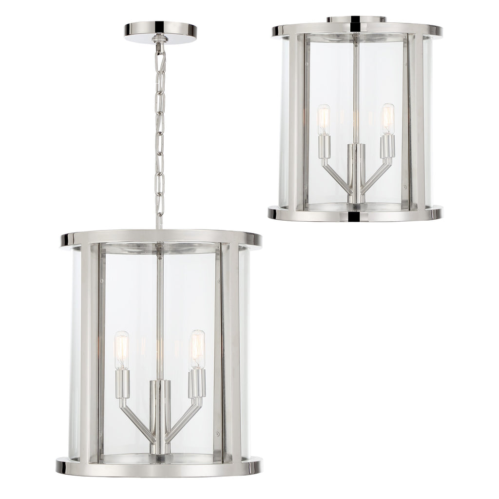 Bryant Park Modern Lantern - Polished Nickel Finish | Lifestyle View