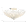 DOR-B7703-MT Doral 3 Light Contemporary Semi-Flush Mount Dimensions Image