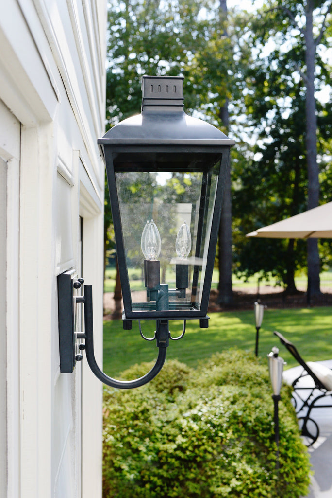 Vintage Outdoor Wall Lantern - Graphite Finish | Lifestyle View