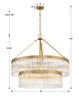 EMO-5408-MG Emory 9 Light Transitional Chandelier Dimensions Image