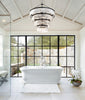 Opulent Chandelier with Crystals - Black/Gold Finish | Lifestyle View