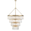 Opulent Chandelier with Crystals - Black/Gold Finish
