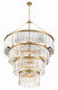 Opulent Chandelier with Crystals - Black/Gold Finish | Alternate View