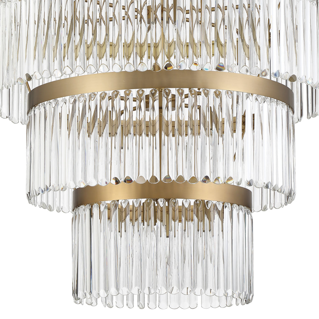 Opulent Chandelier with Crystals - Black/Gold Finish | Alternate View
