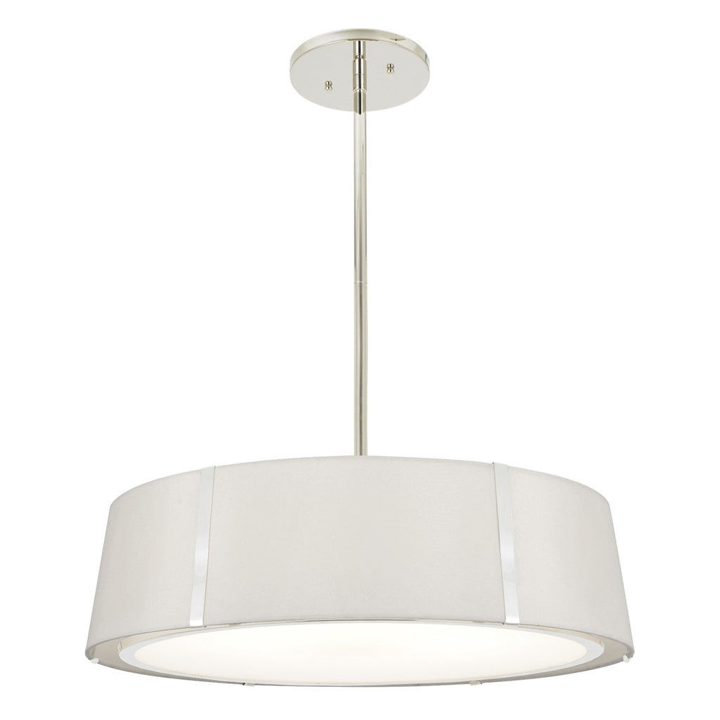 Modern Contemporary Chandelier with Double Silk Shades