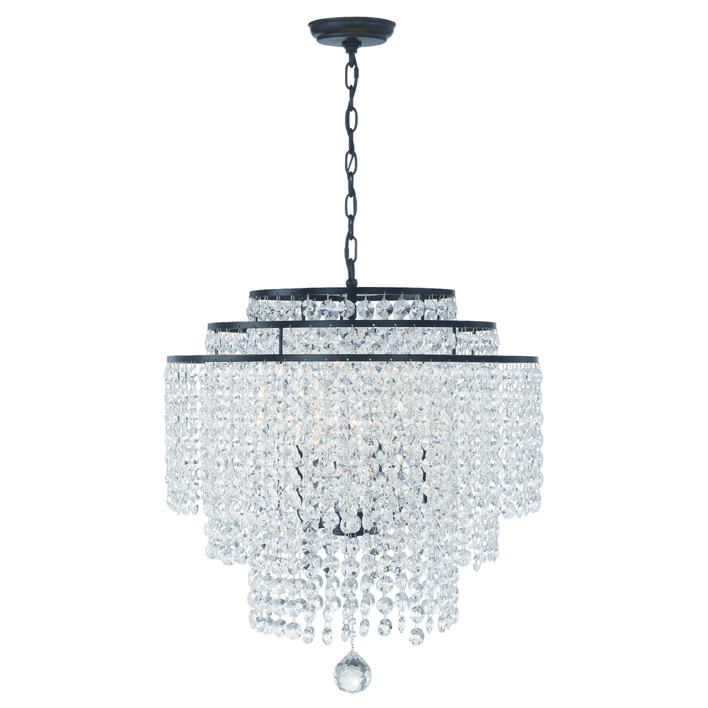 Sunset Strip 6-Light Rustic Chandelier with Cascading Crystals