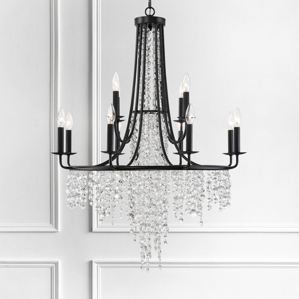 Sunset Strip 12 Light Crystal Chandelier in Rustic Design | Lifestyle View