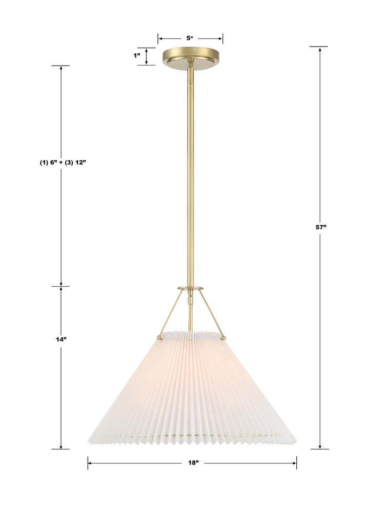 White Linen Pleated Pendant Light - Home Decor Lighting