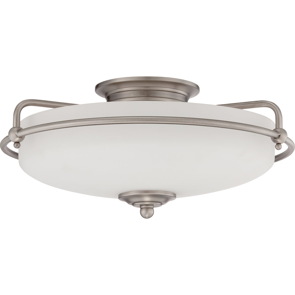 Chic 3-Light Flush Mount | Antique Nickel & Palladian Bronze | Alternate View