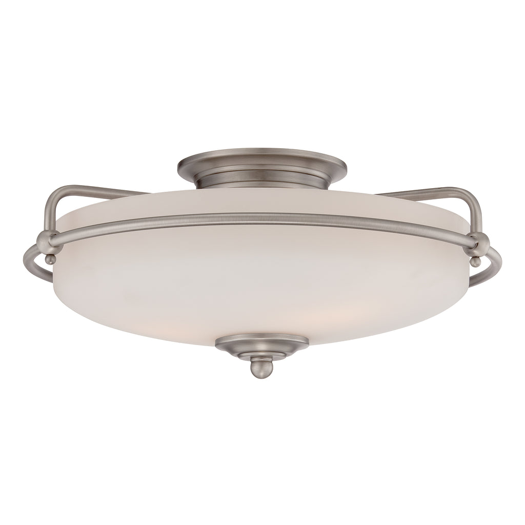 Chic 3-Light Flush Mount | Antique Nickel & Palladian Bronze