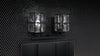 Matte Black Bathroom Light Fixture with Crystal Shade | Lifestyle View