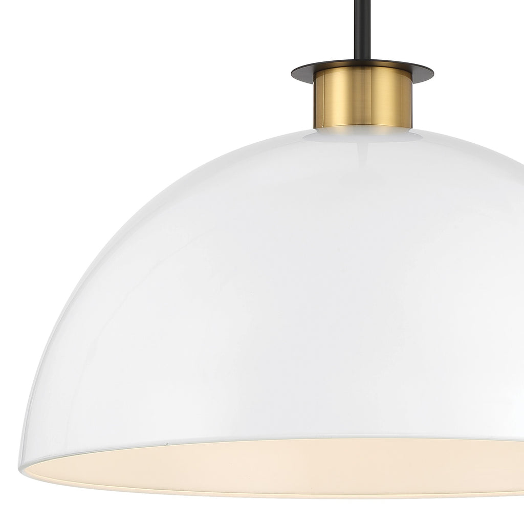 Park Slope 1 Light Modern Pendant - Black and Gold Finish | Alternate View