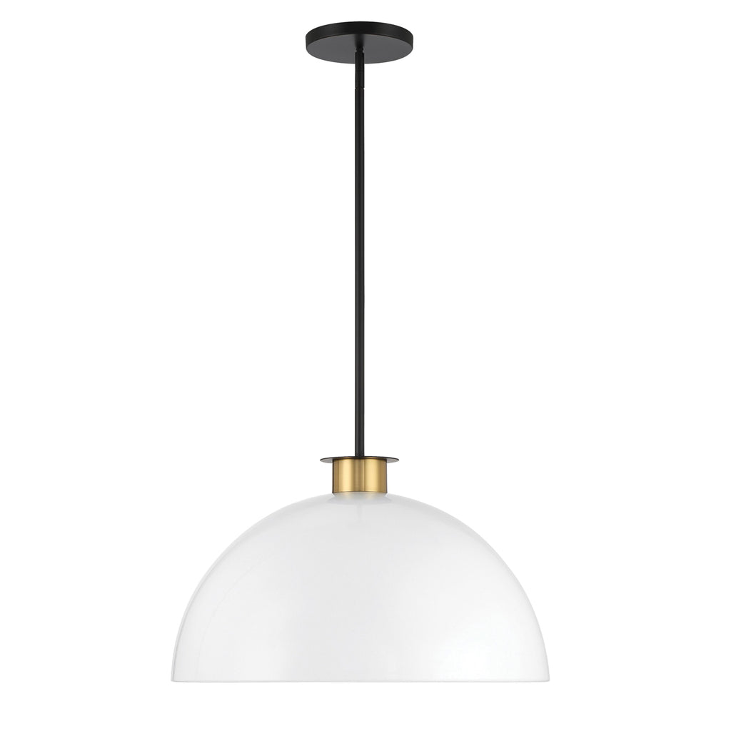 Park Slope 1 Light Modern Pendant - Black and Gold Finish