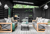 SoHo Chic 3 Light Outdoor Wall Mount in Black Charcoal | Lifestyle View