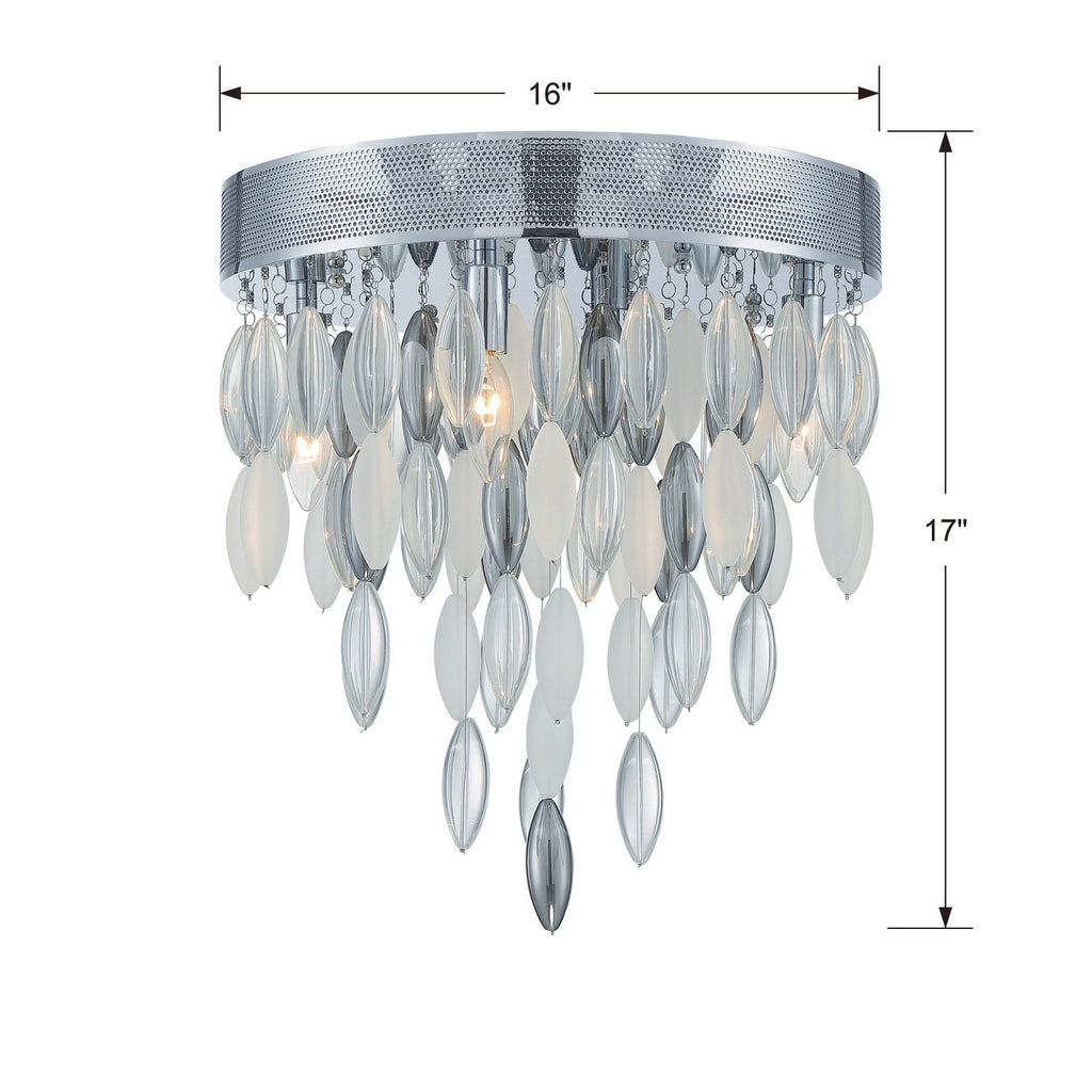Modern Ceiling Mount with Glass Beads | Item Dimensions