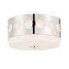 Park Slope 2 Light Modern Ceiling Mount with Metal Overlay Pattern and White Glass