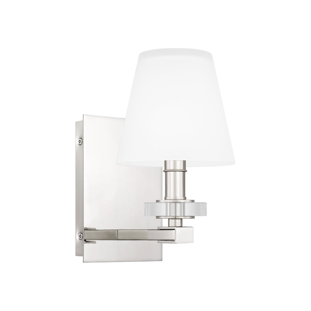 Transitional Wall Sconce in Polished Nickel Finish with Single Light