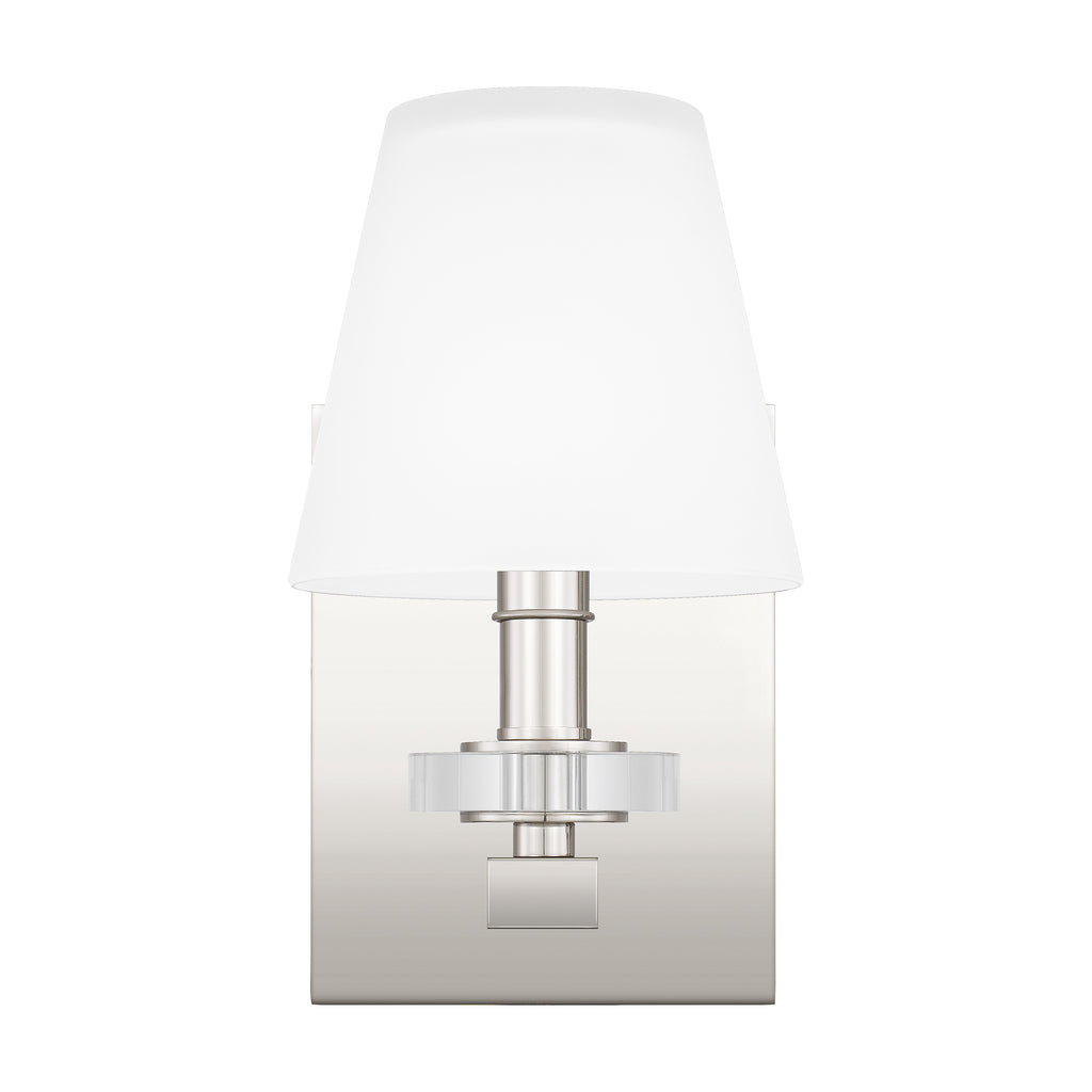 Transitional Wall Sconce in Polished Nickel Finish with Single Light | Lifestyle View