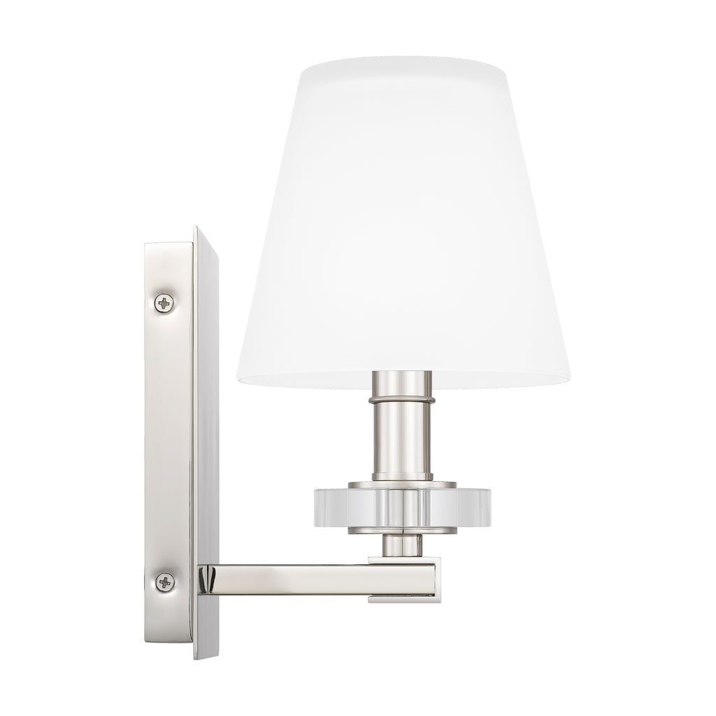 Transitional Wall Sconce in Polished Nickel Finish with Single Light | Lifestyle View