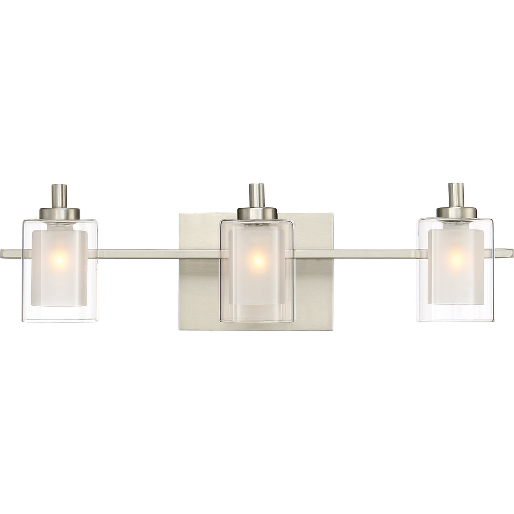 Bryant Park 3 Light Bath Light in Brushed Nickel Finish