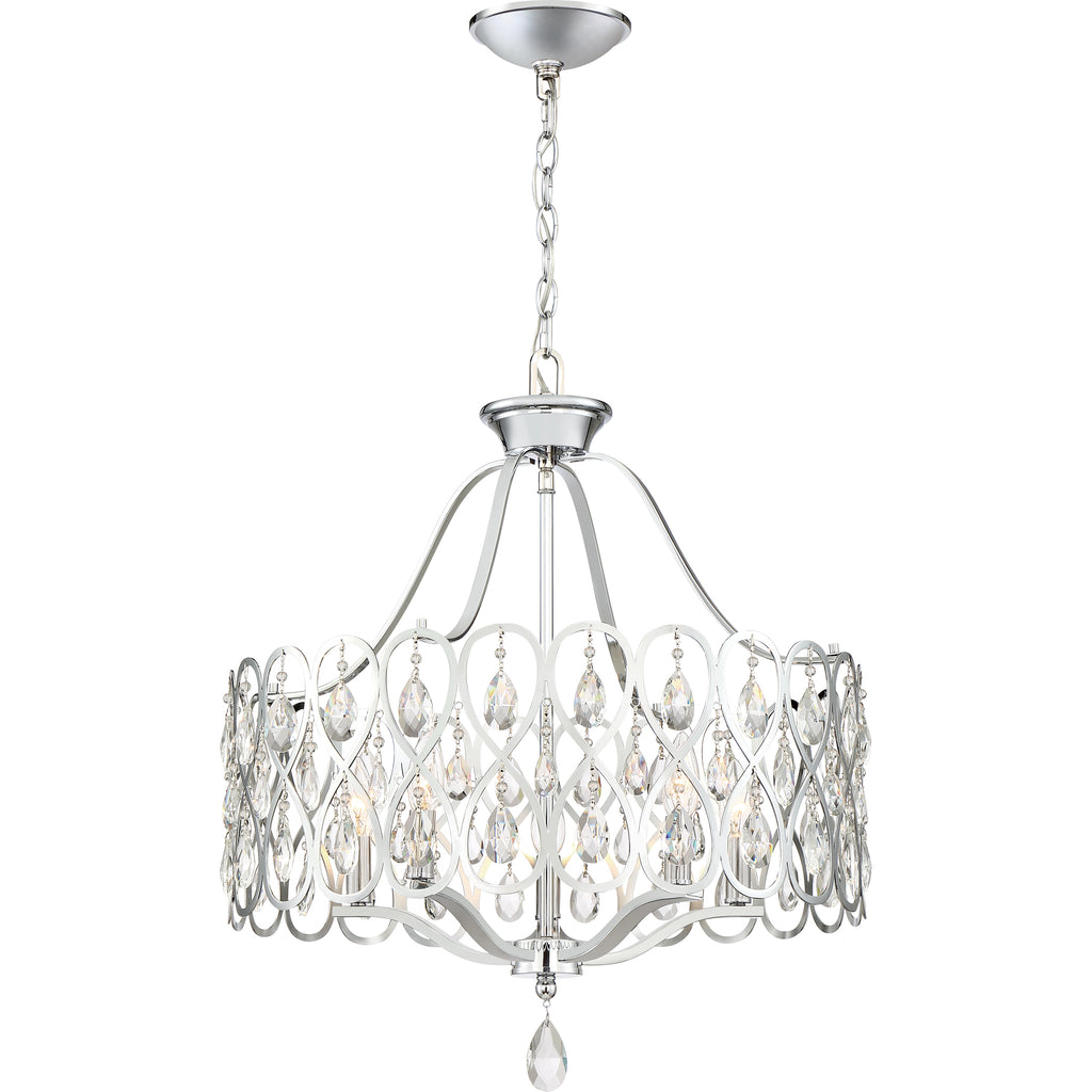 5 Light Contemporary Chandelier with Polished Chrome Finish