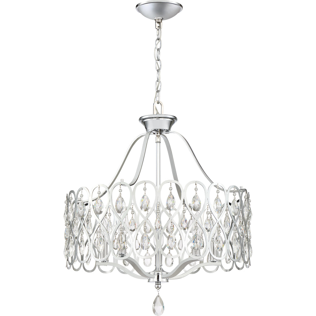 5 Light Contemporary Chandelier with Polished Chrome Finish | Alternate View