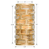 Beverly Hills Glamour 4 Light Wall Mount in Antique Gold - Crystal Accents | Item Dimensions