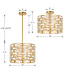 Beverly Hills Glamour 5 Light Chandelier Antique Gold Fixture | Item Dimensions