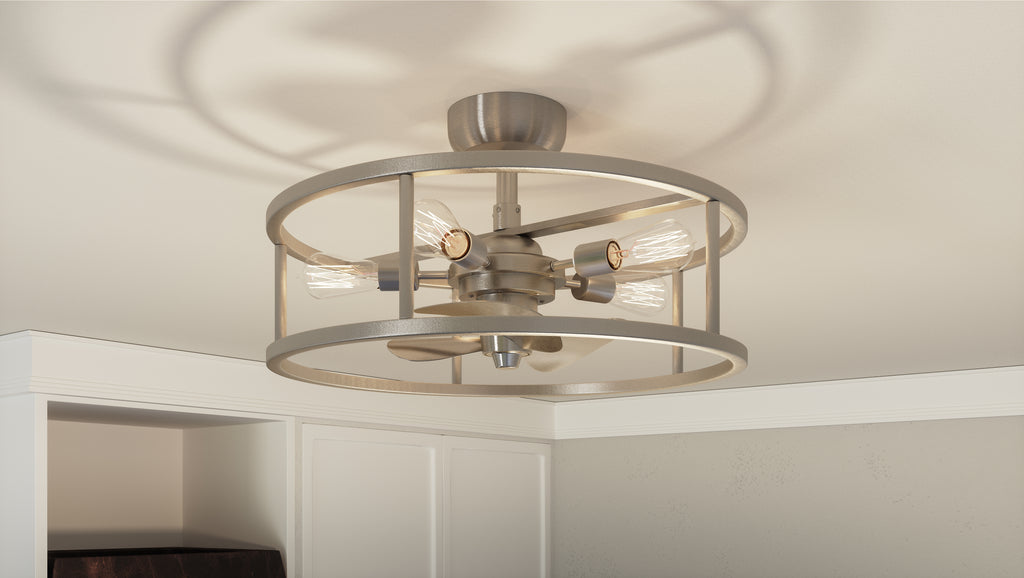 SoHo Chic 5 Light Transitional Fandelier | Brushed Nickel Bronze | Lifestyle View