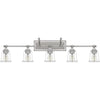 Brushed Nickel and Polished Chrome Bryant Park 5 Light Transitional Bath Light | Alternate View