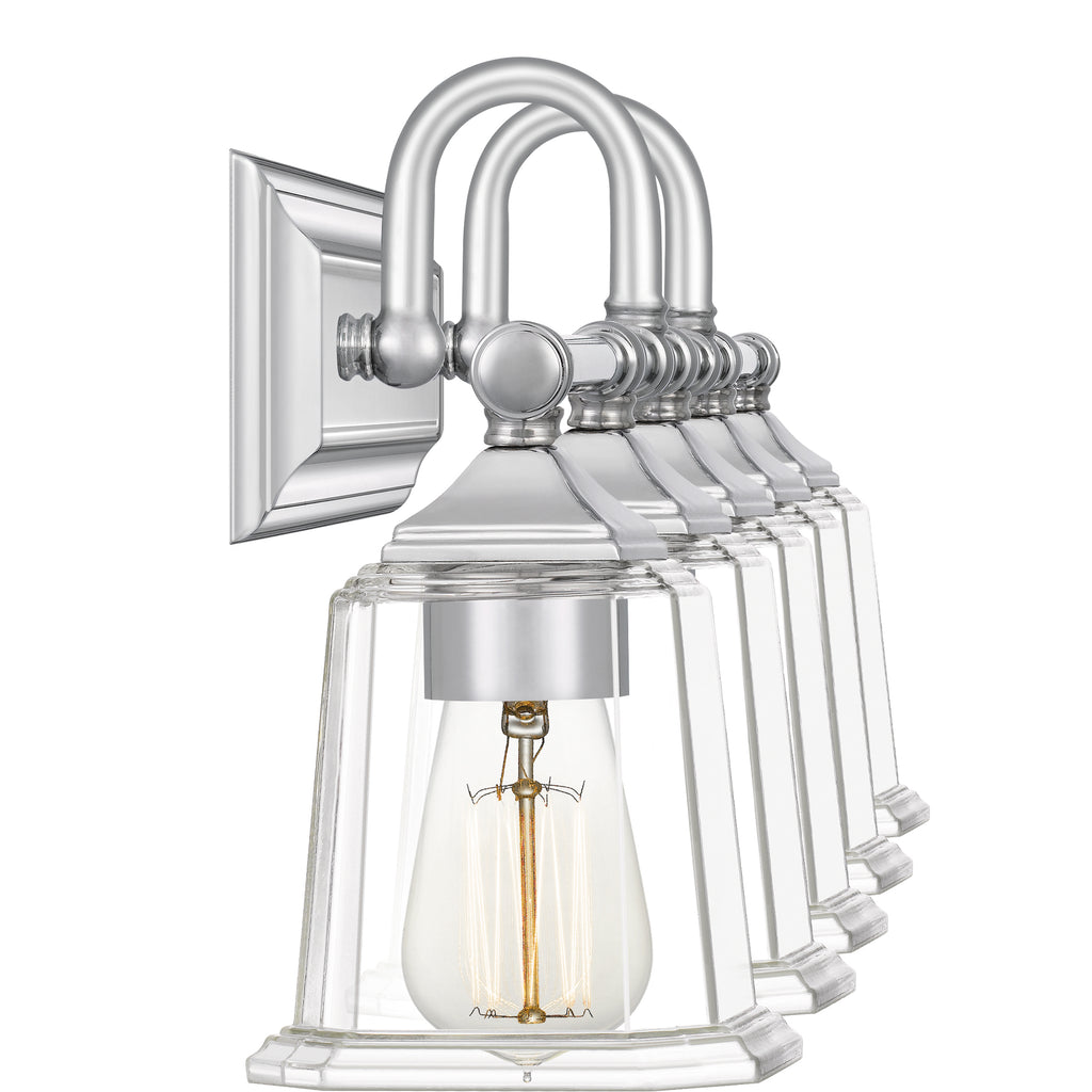 Brushed Nickel and Polished Chrome Bryant Park 5 Light Transitional Bath Light | Alternate View