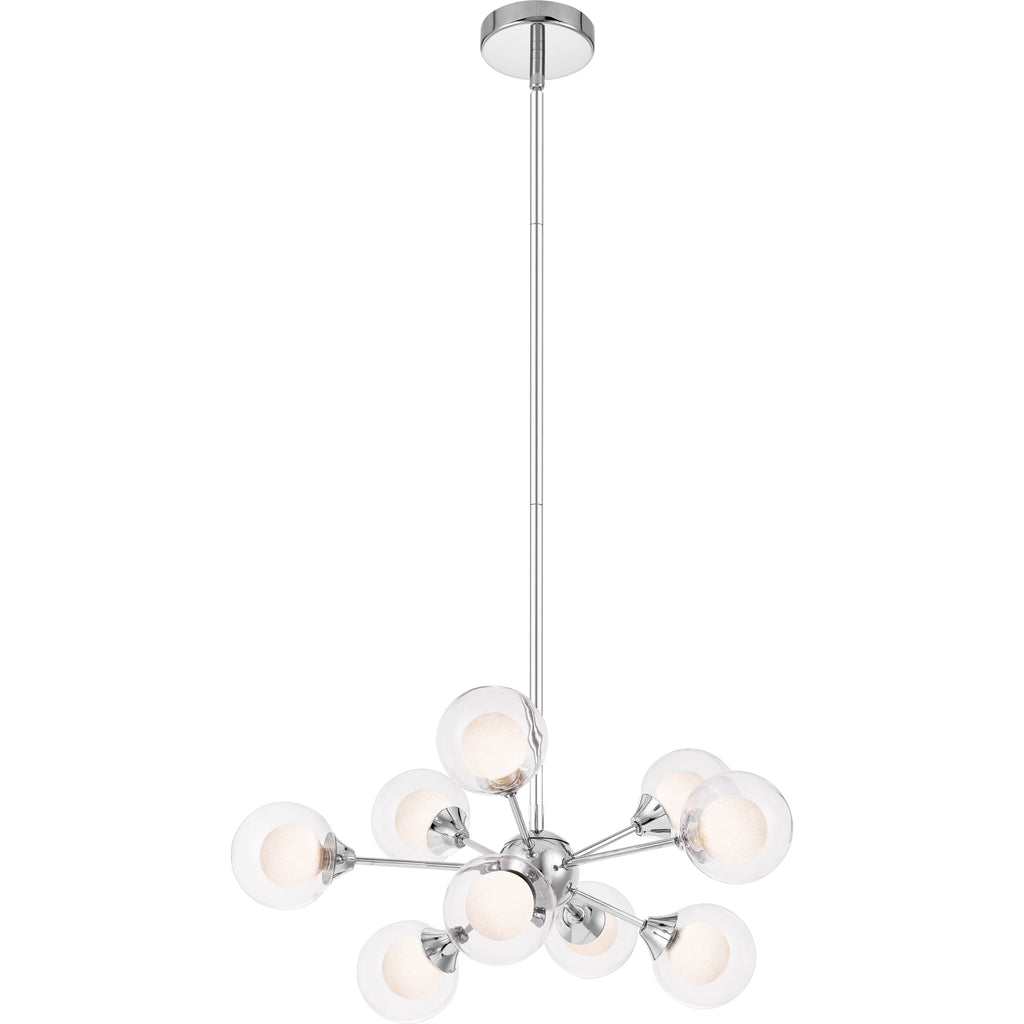 Contemporary Empire State 9 Light Chandelier - Polished Chrome | Alternate View