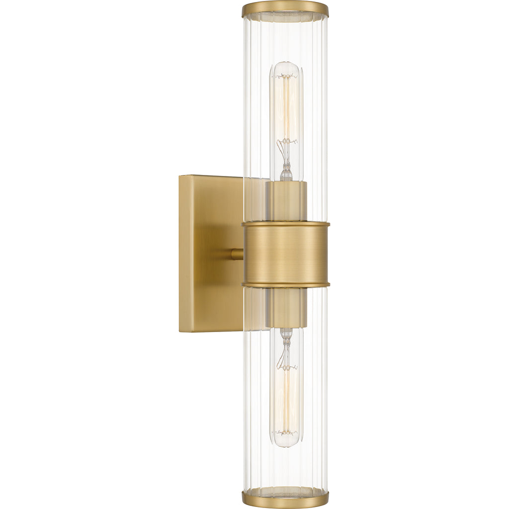 Bryant Park 2 Light Transitional Wall Sconce in Aged Brass Finish | Alternate View