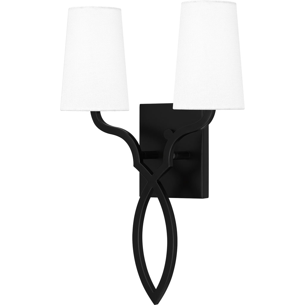Matte Black Wall Sconce from Hampton Retreat Collection | Alternate View