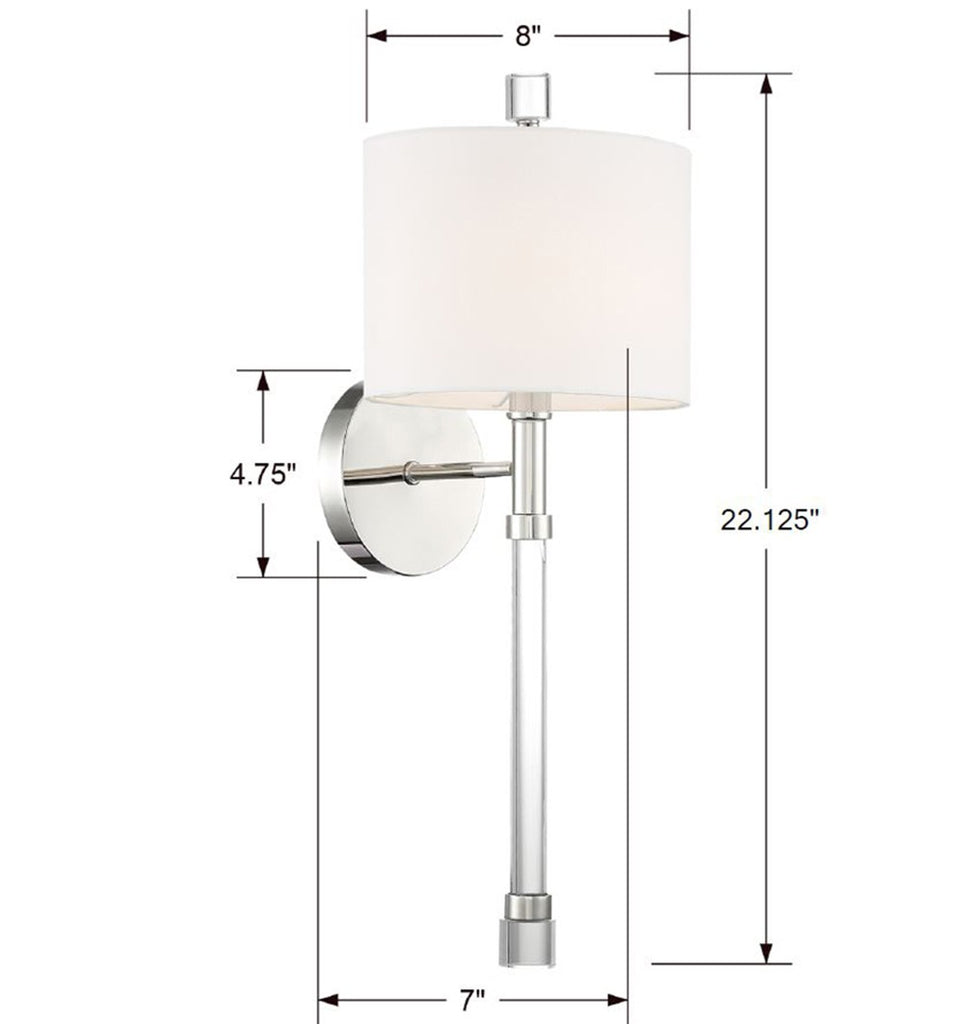 Transitional Wall Mount Sconce - Bryant Park 1 Light Fixture | Item Dimensions